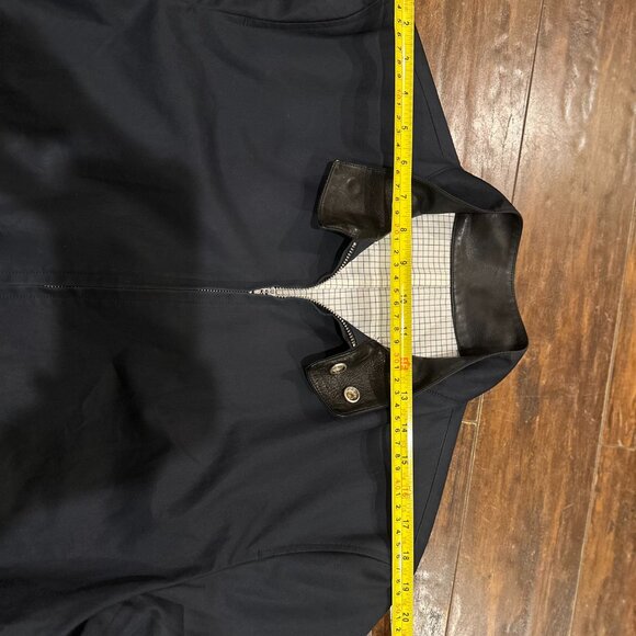 Sandro Paris Black Harrington Jacket – Leather Collar – Size Mens M/L - Picture 9 of 12